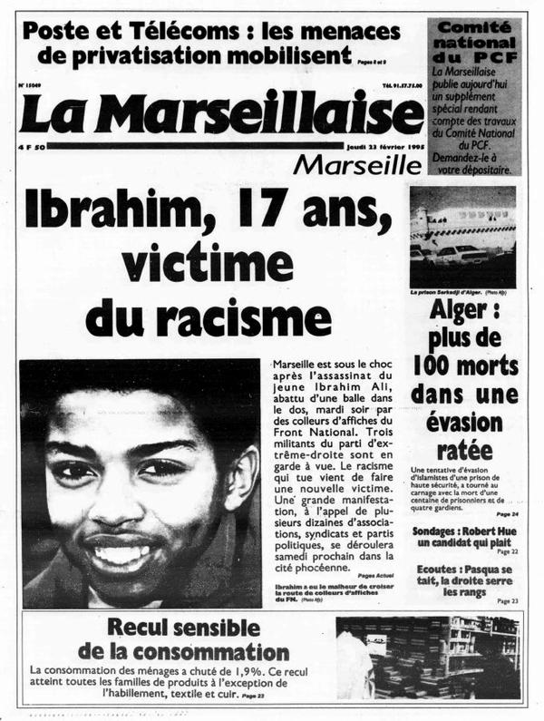 22/02/2016 - Il y a 21 ans, Ibrahim Ali était tué par des militants du FN