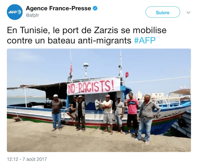 07/08/2017 - En Tunisie, le bateau anti-migrants n'est pas le bienvenu !